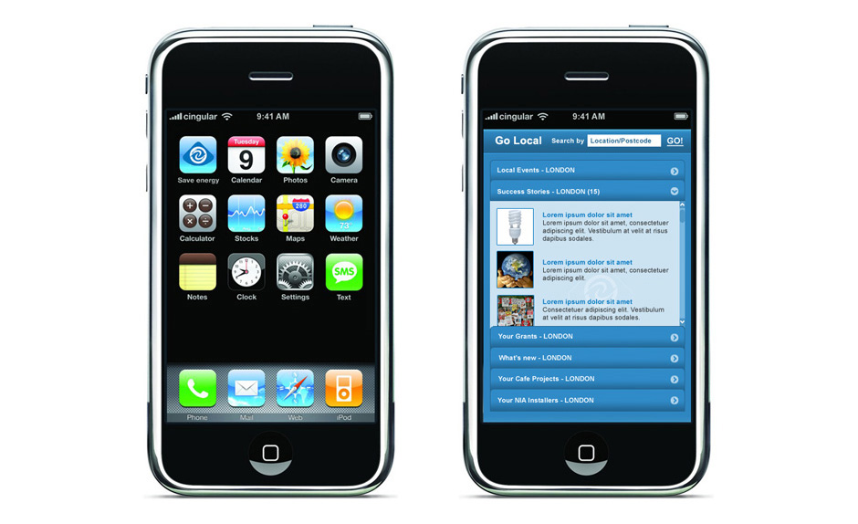 iPhone application design UI and direction