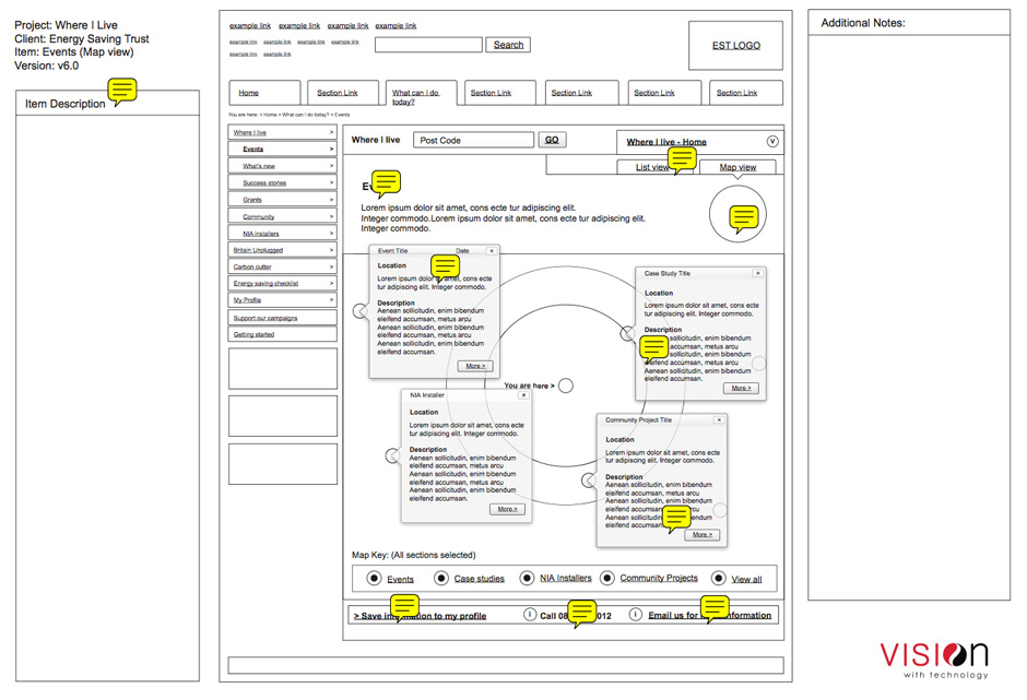 Energy Saving Trust website wireframe example